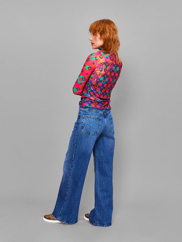 Relaxed high-rise wide-leg jeans