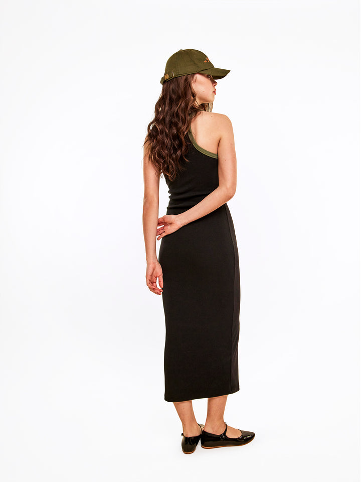 Outline Ribbed-Cotton Midi Dress